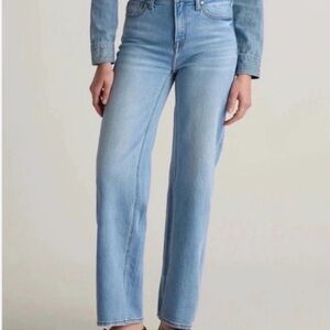 Quince Comfort Stretch High Rise Straight Leg Jeans